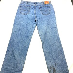 THRASHED Levi's 550 Relaxed Fit Jeans Jeans Mens 42x34 Blue High-Rise Straight